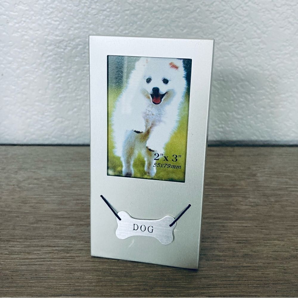 Silver Dog Bone Charm Mini Picture Frame